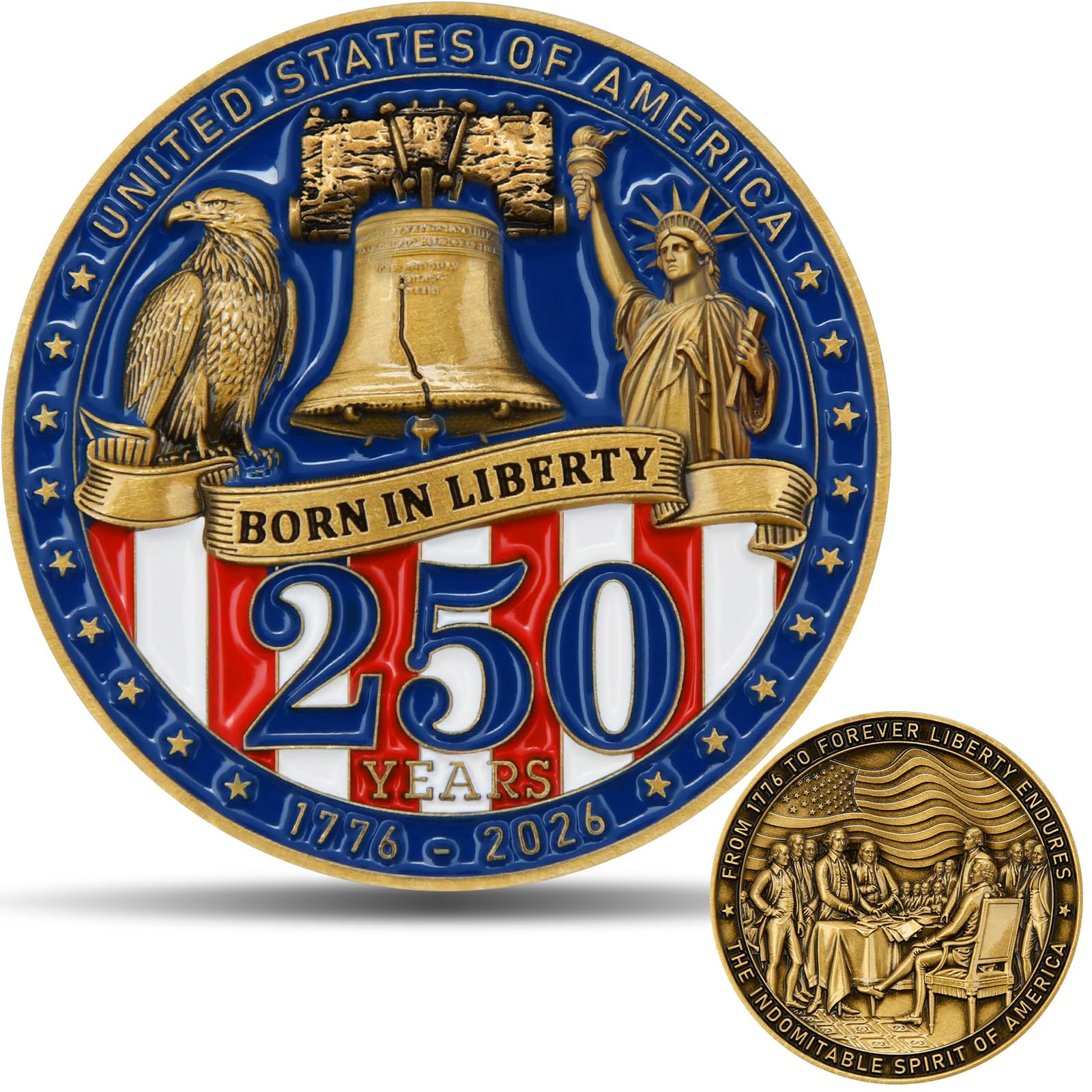Amazon.co.jp: 2026 USA 250周年記念チャレンジコイン (1776-2026